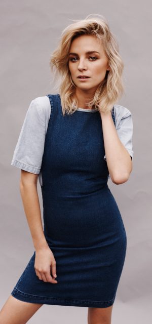 Cut Out Mini Washed Out Denim Tee