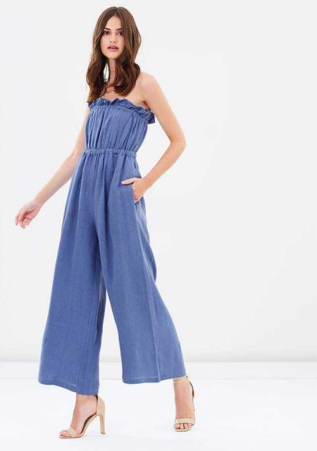 See Need Want Fashion Linen Jumpsuit Steele