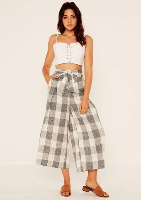 See Need Want Fashion Linen Wide Leg Pants Glassons