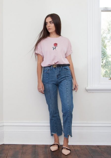 See Need Want Fashion Trend Pink Rose T Shirt Hello Parry