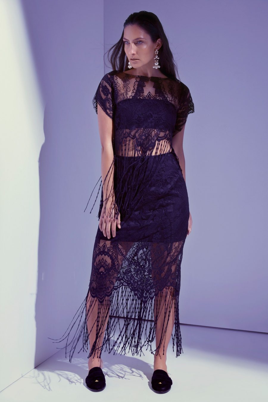 See Need Want Black Party Season Fashion Inspiration Lace Fringing
