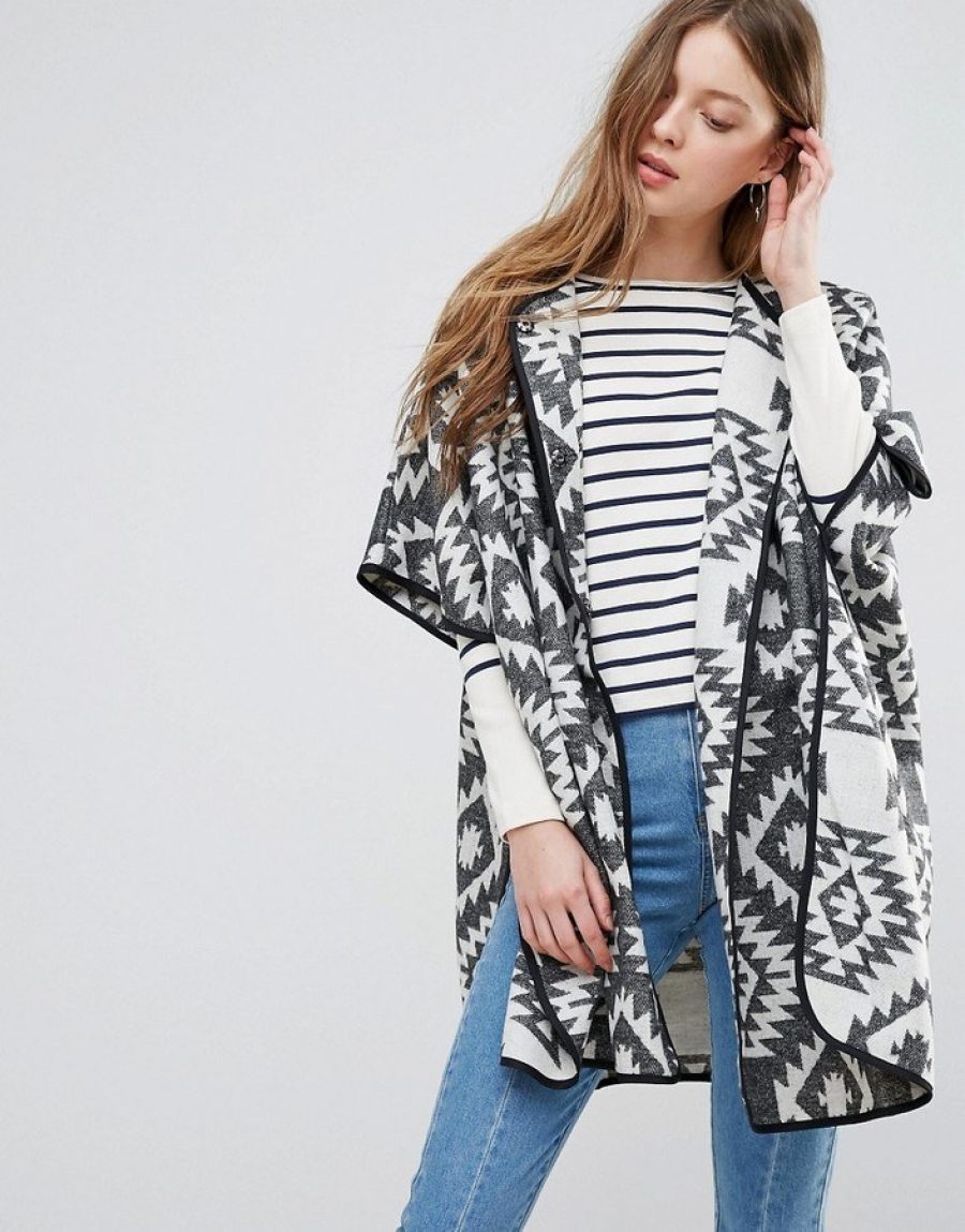 See Need Want Fashion Trend Cape Coat Aztec Print Asos
