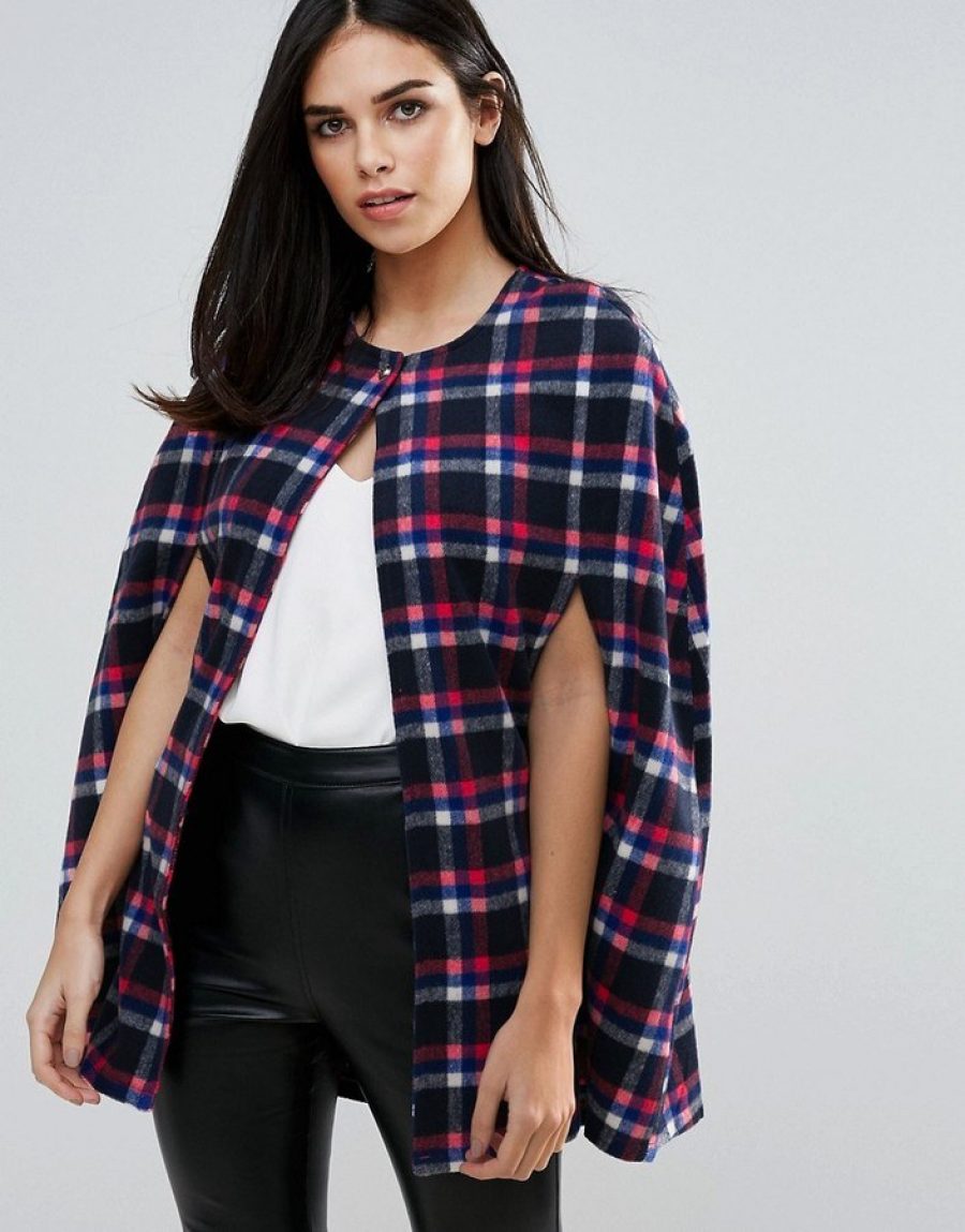 See Need Want Fashion Trend Cape Coat Check Asos