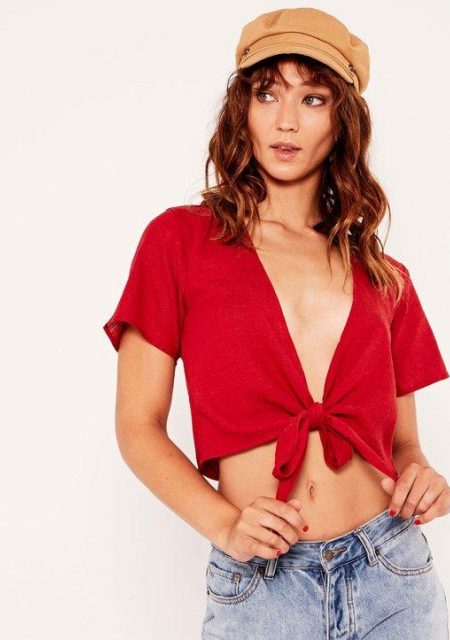 See Need Want Fashion Linen Crop Top Glassons
