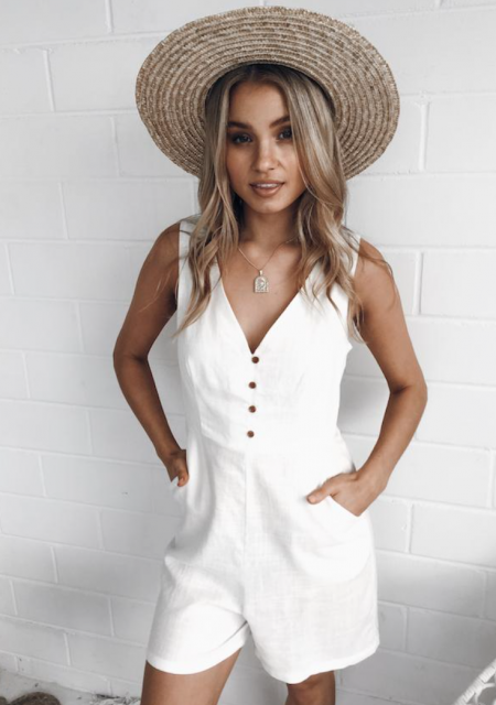 See Need Want Fashion Linen Playsuit Esther