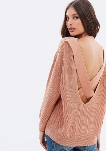 See Need Want Fashion Trend Pink Backless Knit Nude Lucy 2