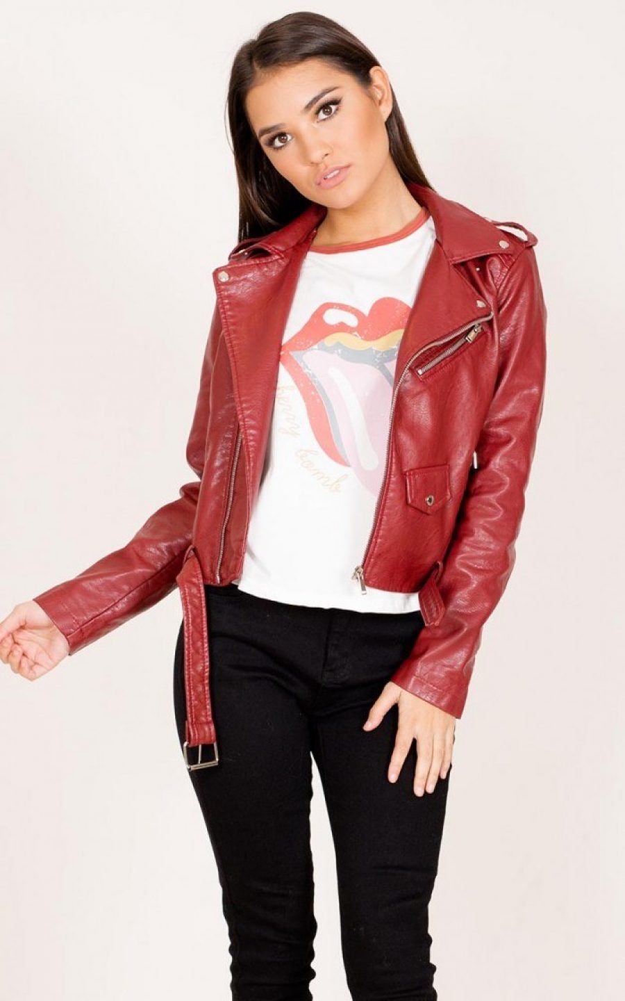 See Need Want Trend Alert Fashion Week Red Leather Jacket Showpo